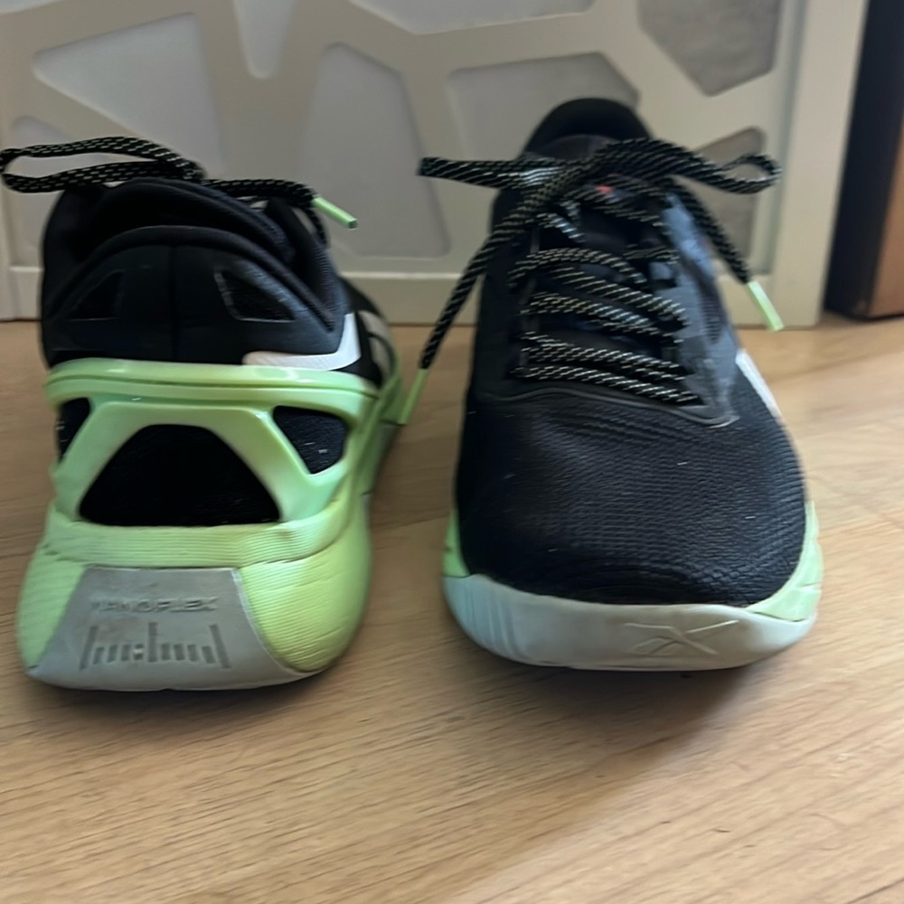 Reebok Black and Green Athletic Shoes